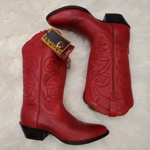 ARIAT Red Leather Ladies Boots, Size 10B